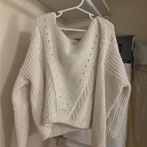 Forever 21 Cream V-Neck Sweater